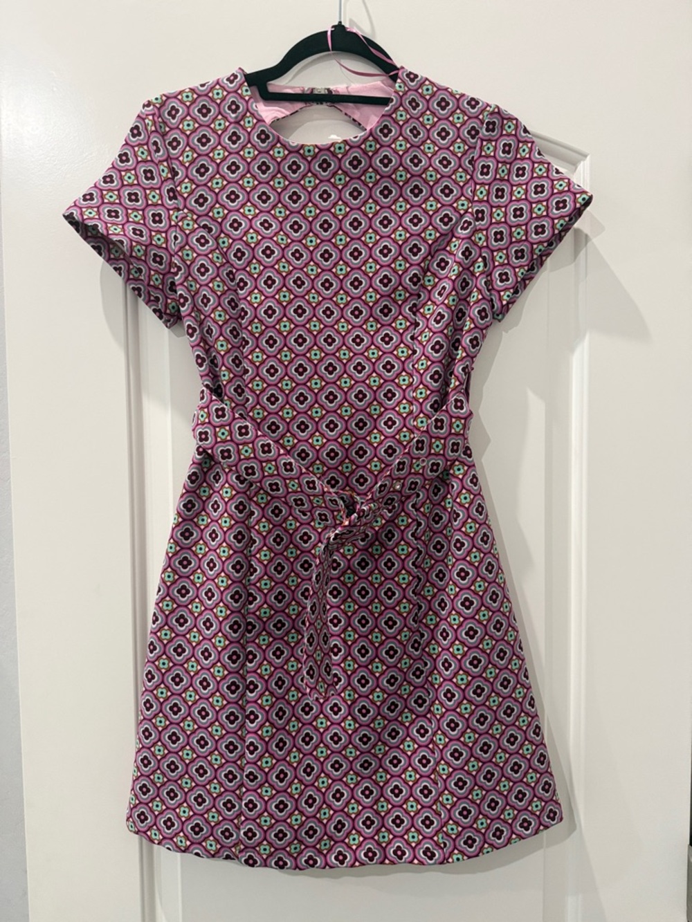 Zara Pink Geometric Mini Dress